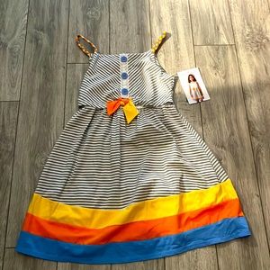 Jona Michelle grey/white striped kids dress size 8